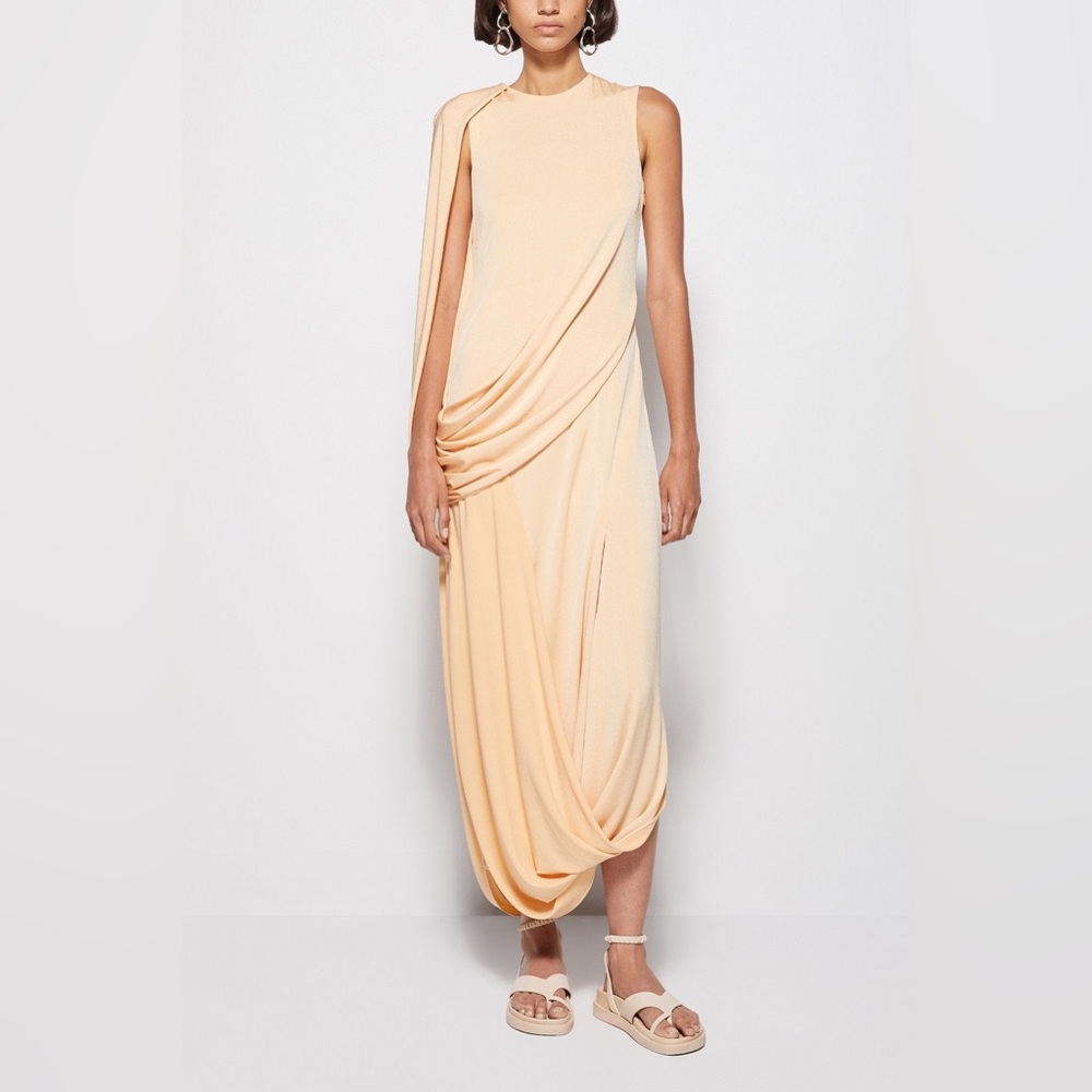 NWT! $695 Jonathan Simkhai Roxi Draped Jersey Dress